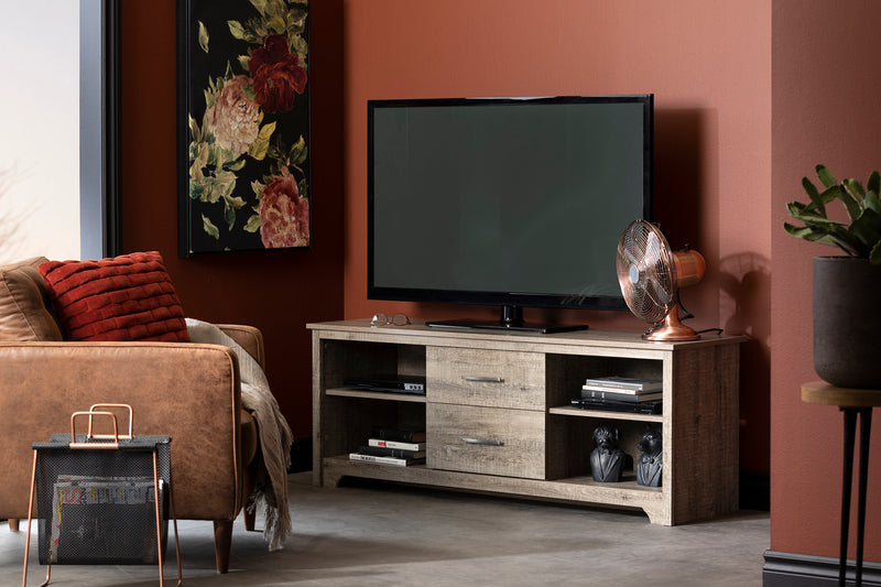 Meuble TV avec tiroirs 60" Fusion - Chêne vieilli
