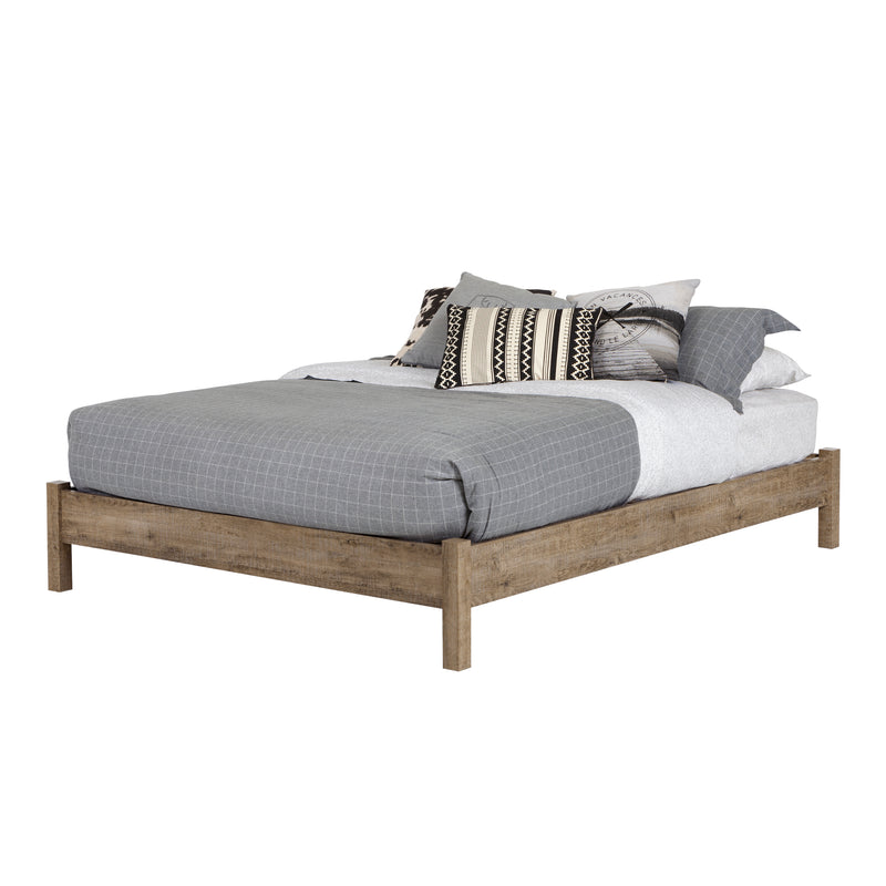 Lit plateforme double 54" Munich-Chêne vieilli