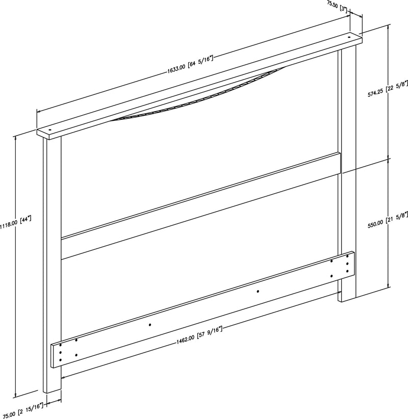 Tête de lit double/queen 54"-60" Step One - Chocolat