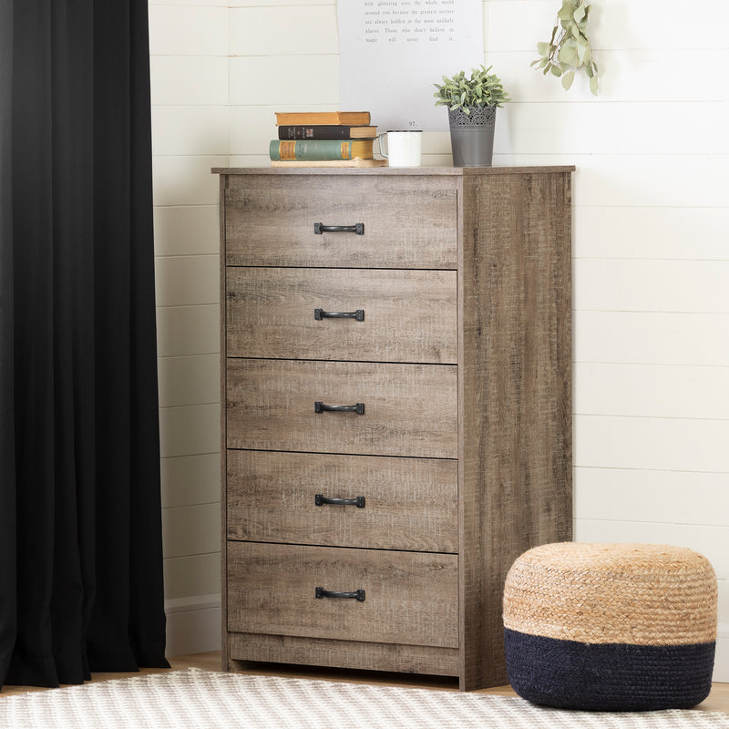 5-Drawer Chest  Tassio Weathered Oak 12230