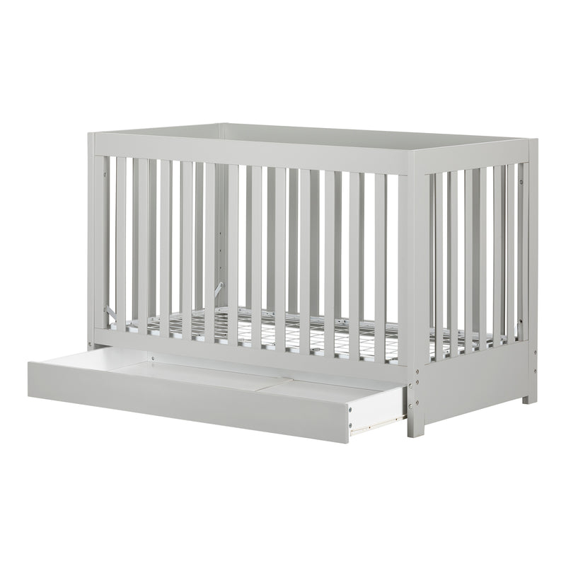 Crib with Drawer  Cookie Soft Gray 12310