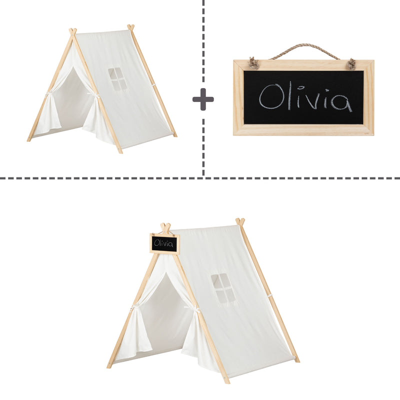 Play Tent with Chalkboard  Sweedi Organic Cotton and Pine 100369