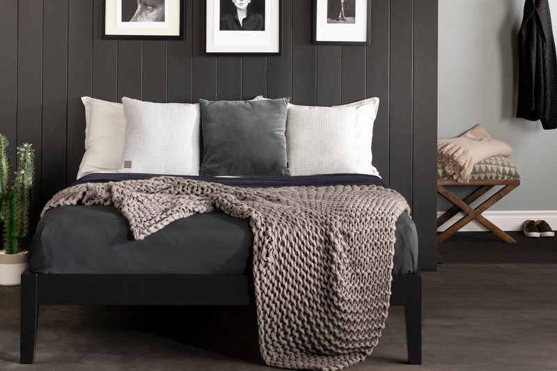 Base de lit queen 60" Vito-Noir solide
