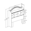 Tête de lit bibliothèque simple 39" Summer Breeze -Blanc antique