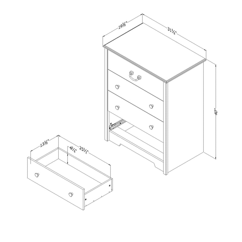 Commode 4 tiroirs Aviron - Myrtille