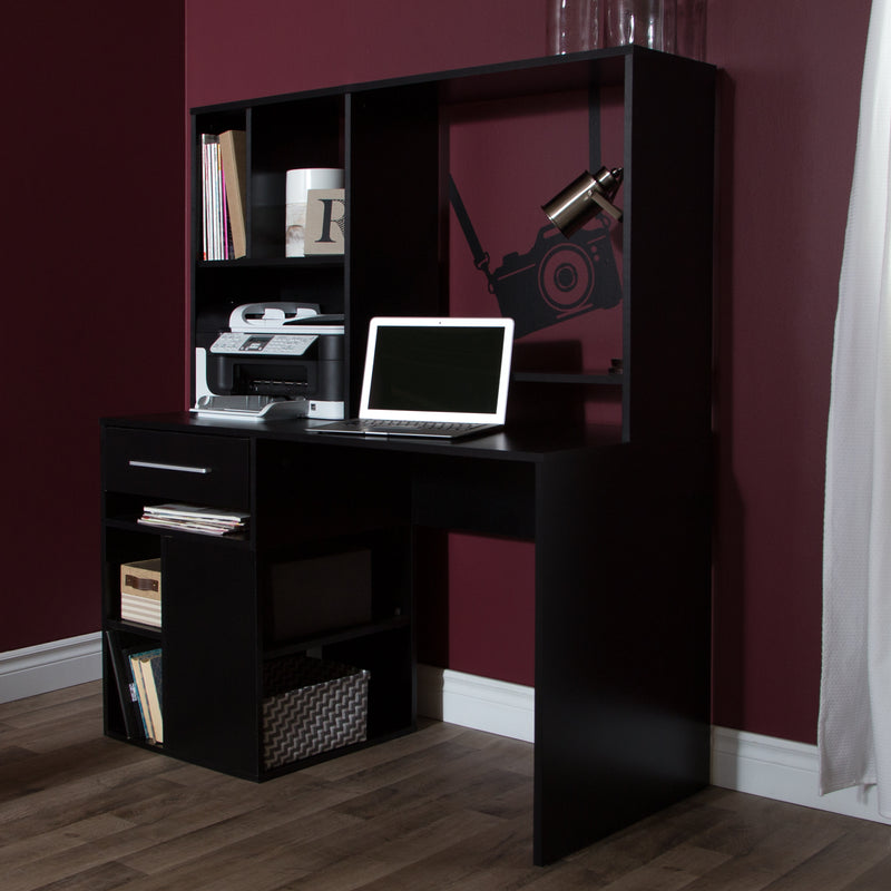 Bureau de travail pour ordinateur Annexe - Noir solide