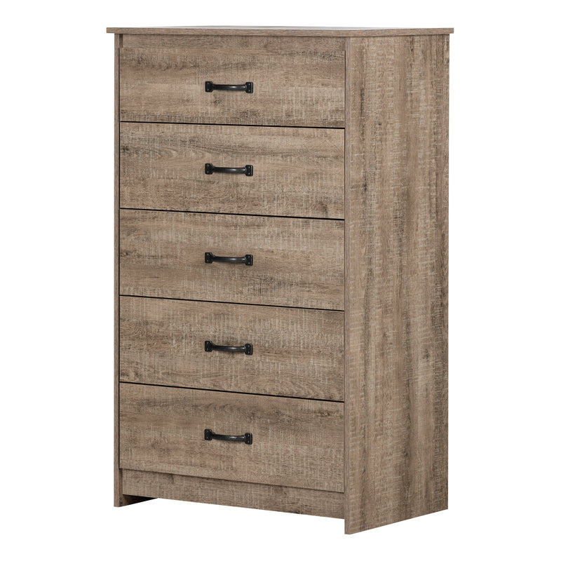 5-Drawer Chest  Tassio Weathered Oak 12230