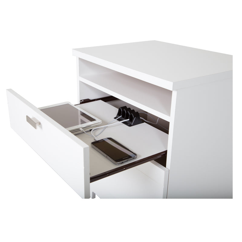 Nightstand with Cord Catcher  Reevo Pure White 3840060