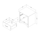 Table de chevet 1 tiroir Fusion - Blanc solide