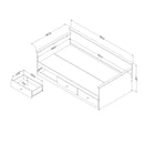 Lit de jour avec rangement simple 39" Plenny - Blanc antique