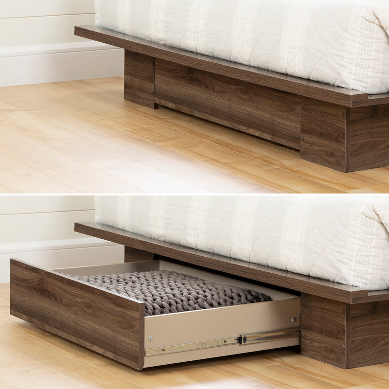 Double / queen platform bed - Tao natural walnut