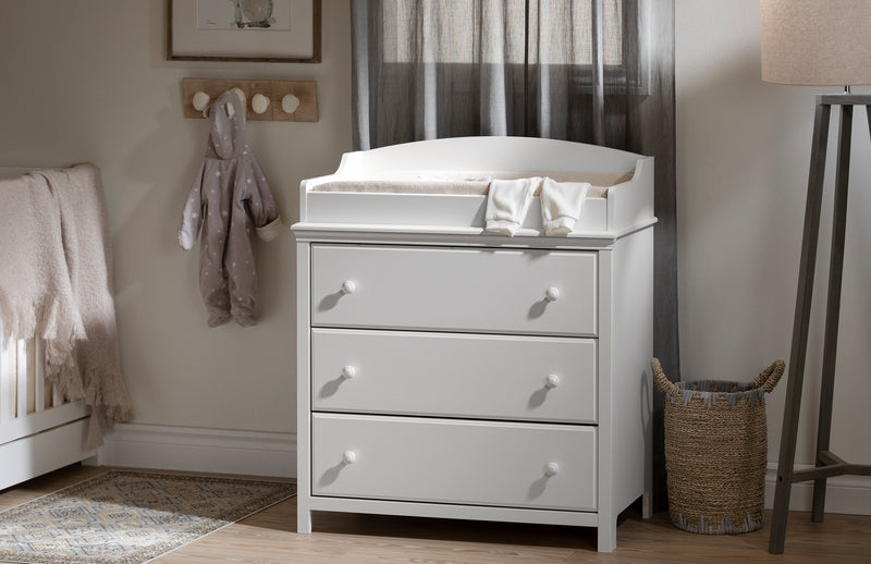 Cotton Candy 3 Drawer Changing Table -- Pure White