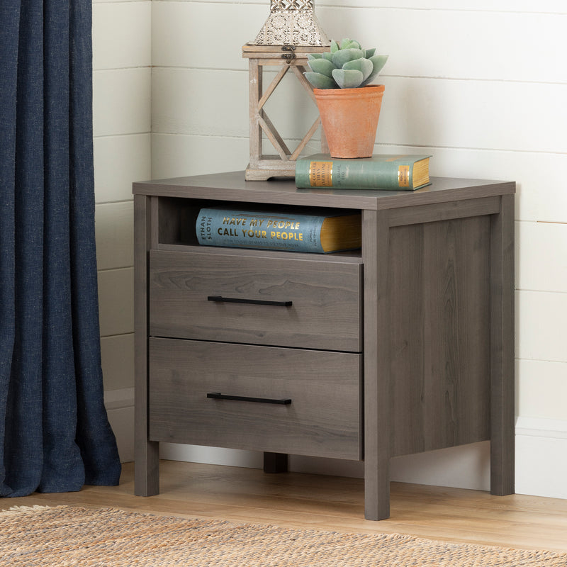 2-Drawer Nightstand  Gravity Gray Maple 9036060