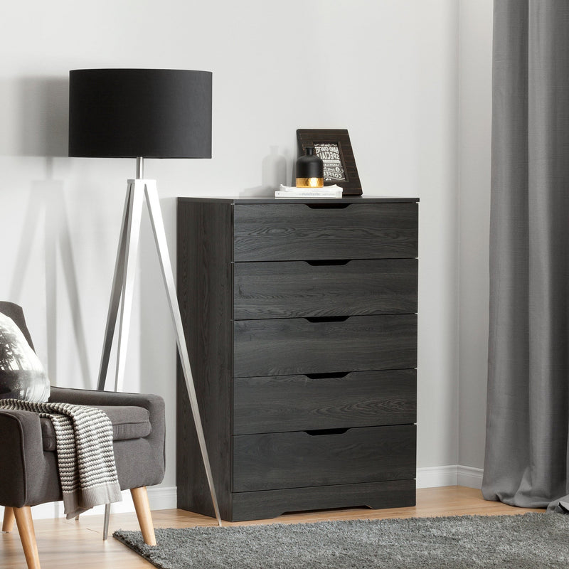 Holland 5-drawer chest - Gray oak