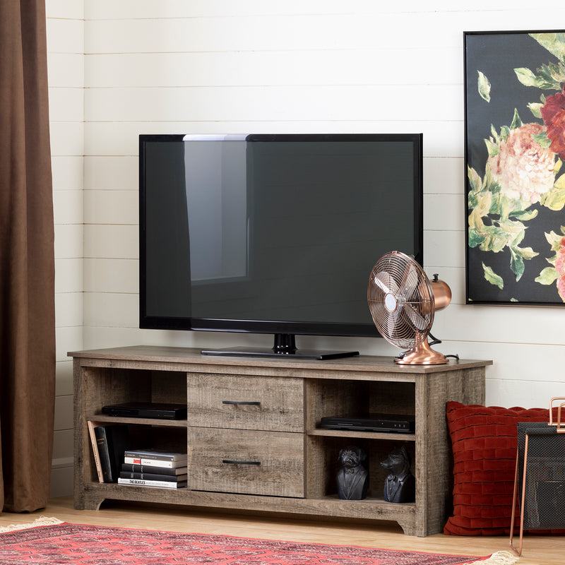 Meuble TV avec tiroirs 60" Fusion - Chêne vieilli