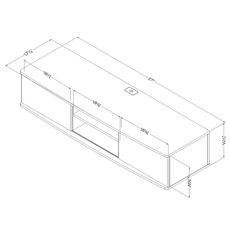 Console média murale 65" Agora - Chocolat et Zebrano