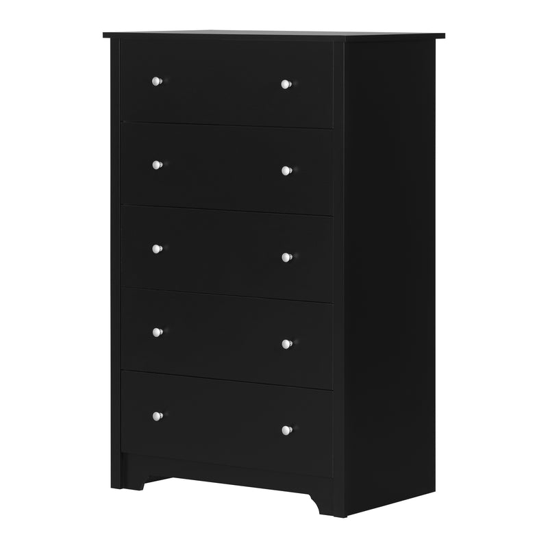 Vito - Chest of 5 drawers - Pure black