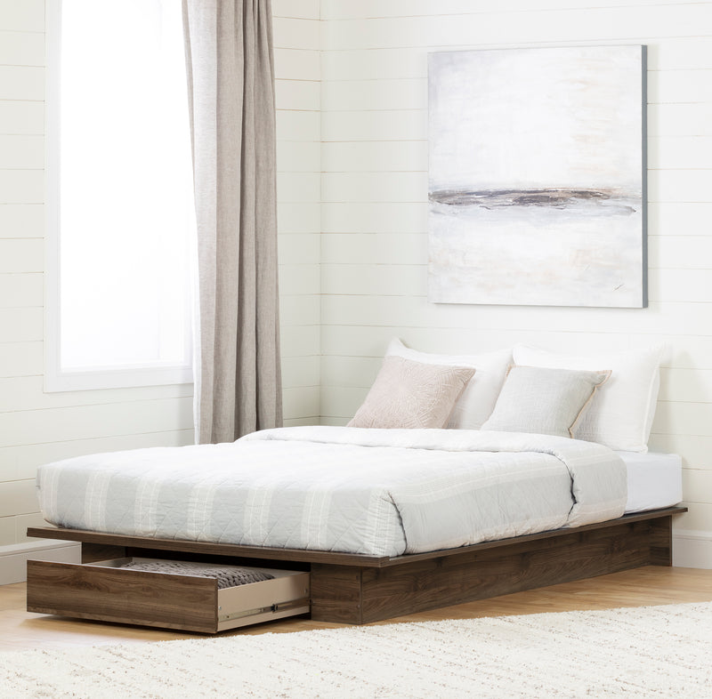 Double / queen platform bed - Tao natural walnut