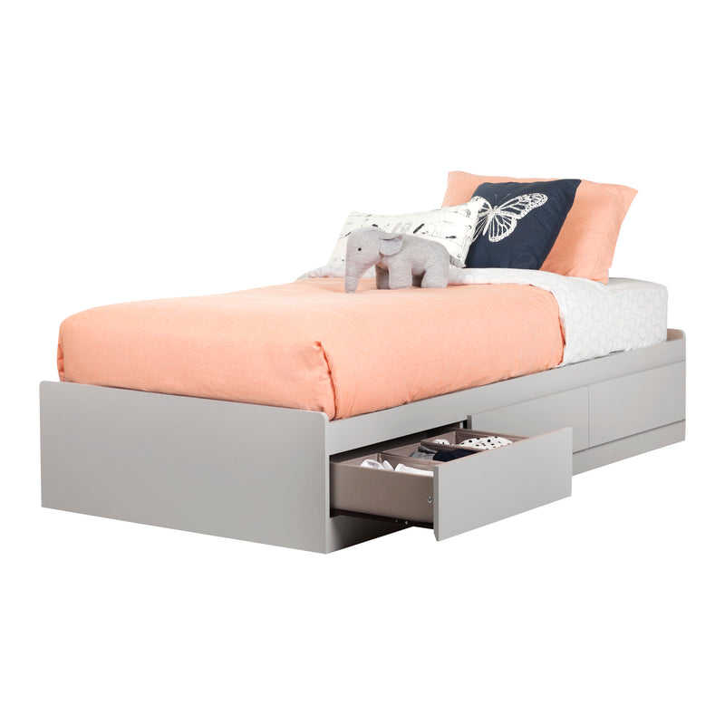 Lit matelot 3 tiroirs simple 39" Cookie - Gris clair