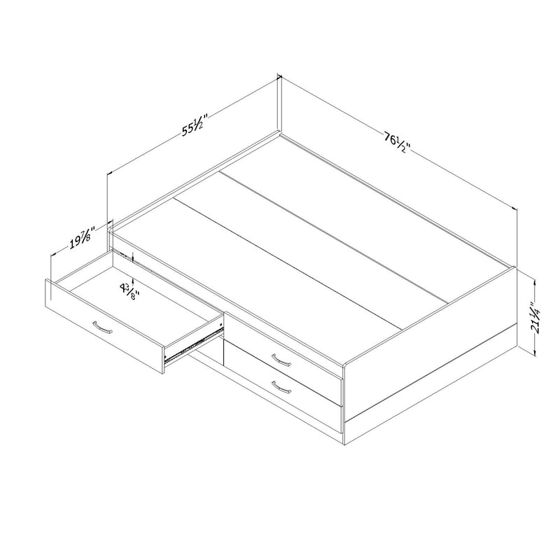 Captain's bed 4 drawers - Cosmos