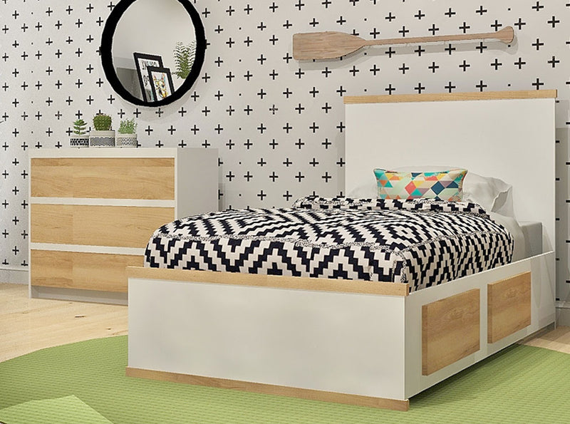 Ensemble de chambre AXEL 5027 - Blanc et Merisier naturel