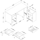 Table de couture sur roulettes Crea - Blanc solide