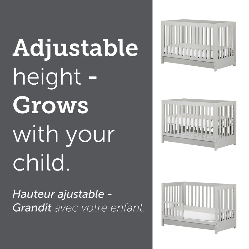 Crib with Drawer  Cookie Soft Gray 12310