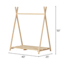 Garde-robe ouvert scandinave pour enfants Sweedi - Bois naturel