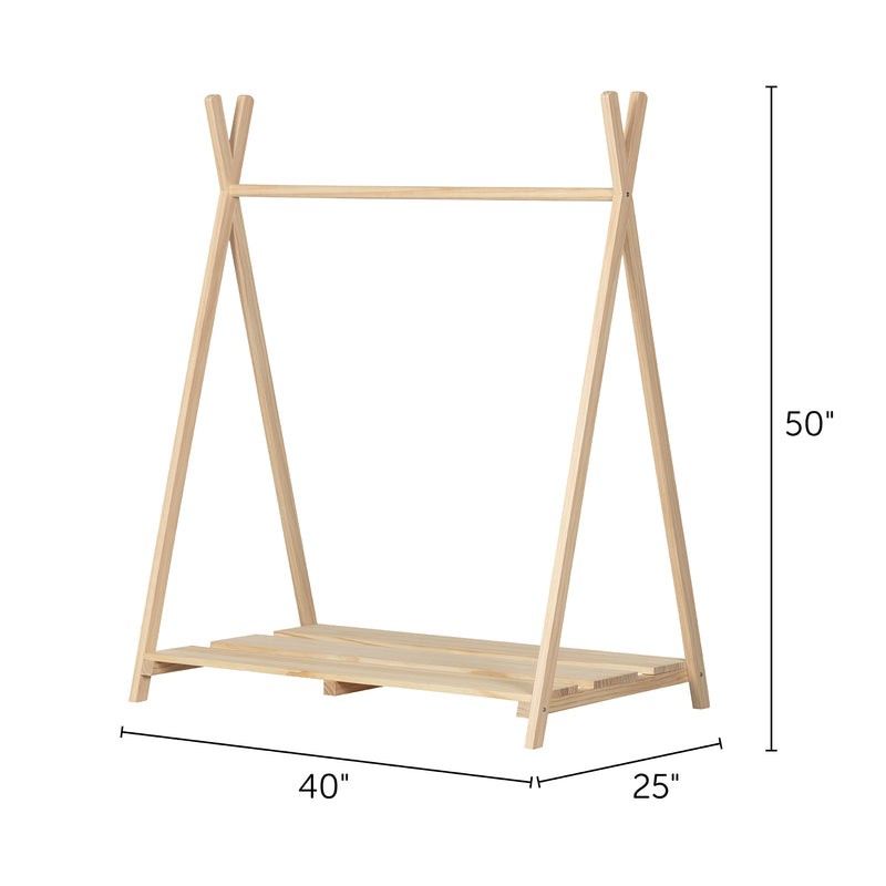 Scandinavian Clothes Rack for Kids  Sweedi Natural Pine 12877