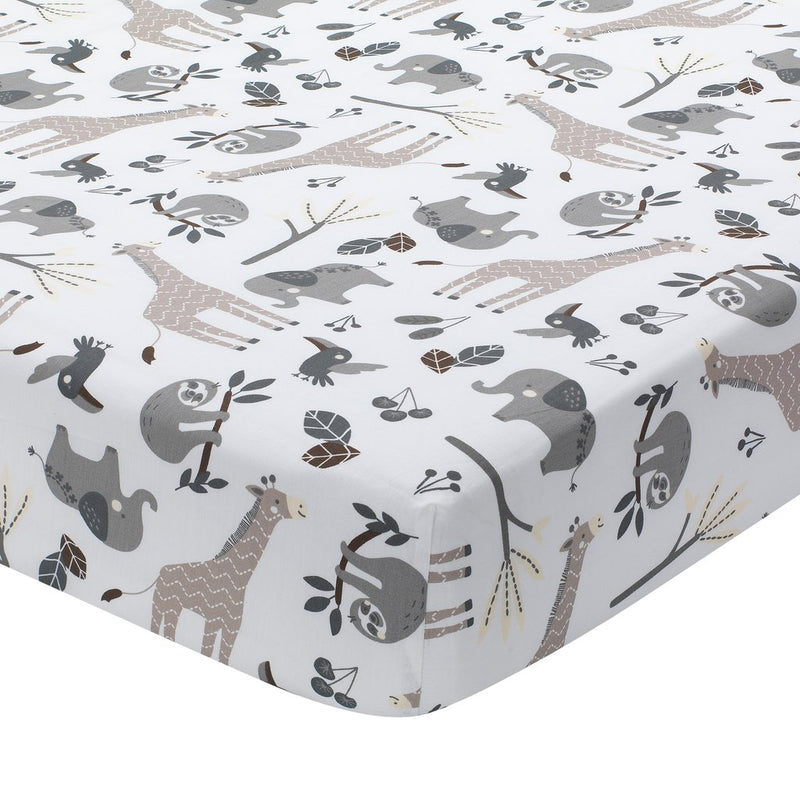 Draps en coton pour lit bébé avec motif éléphants - Petit Toucan