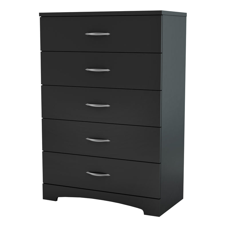 Commode 5 tiroirs Step One - Noir solide