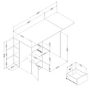 Table de bricolage avec rabat Crea-Blanc solide