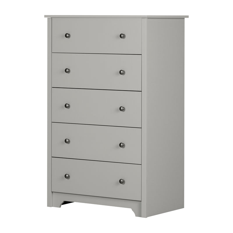 Vito - Chest of 5 drawers - Light gray