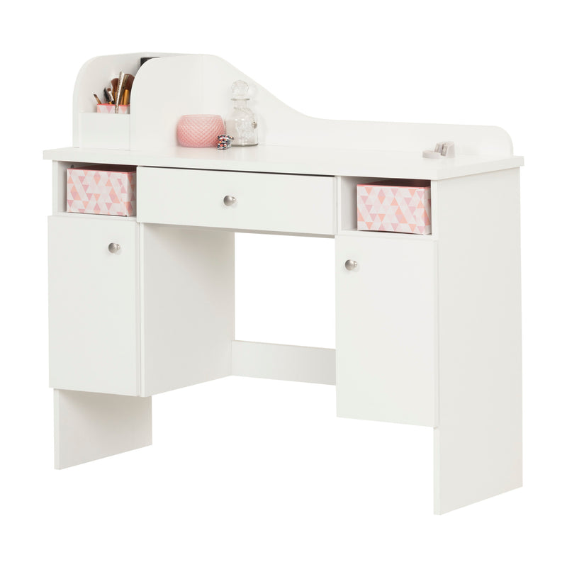 Makeup Desk with Drawer  Vito Pure White and Pink 10081