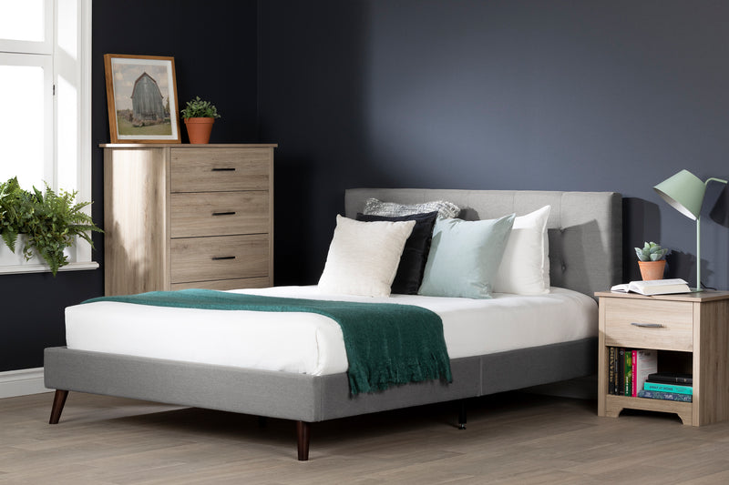Lit complet rembourré queen 60" Fusion - Gris clair