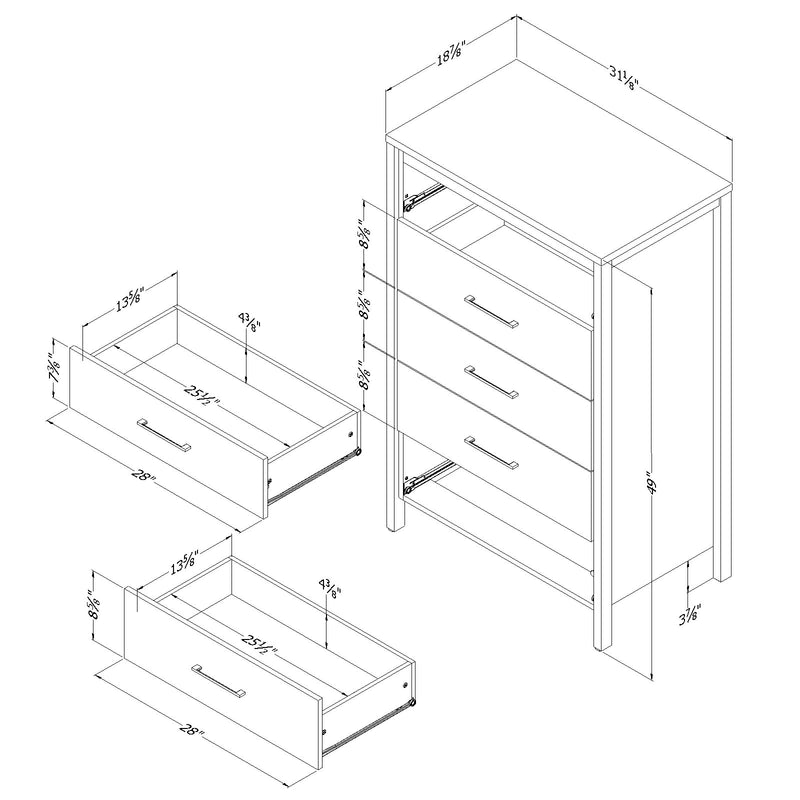 Commode 5 tiroirs Gravity - Pin bord de mer