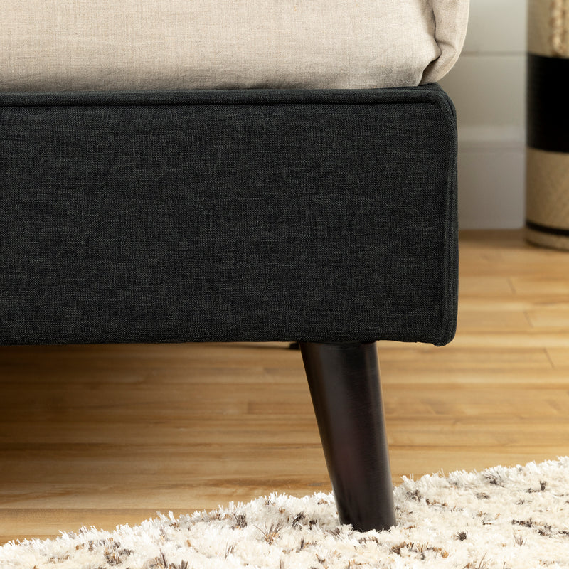 Complete Upholstered Bed Queen 60'' Gravity Charcoal Gray 12123