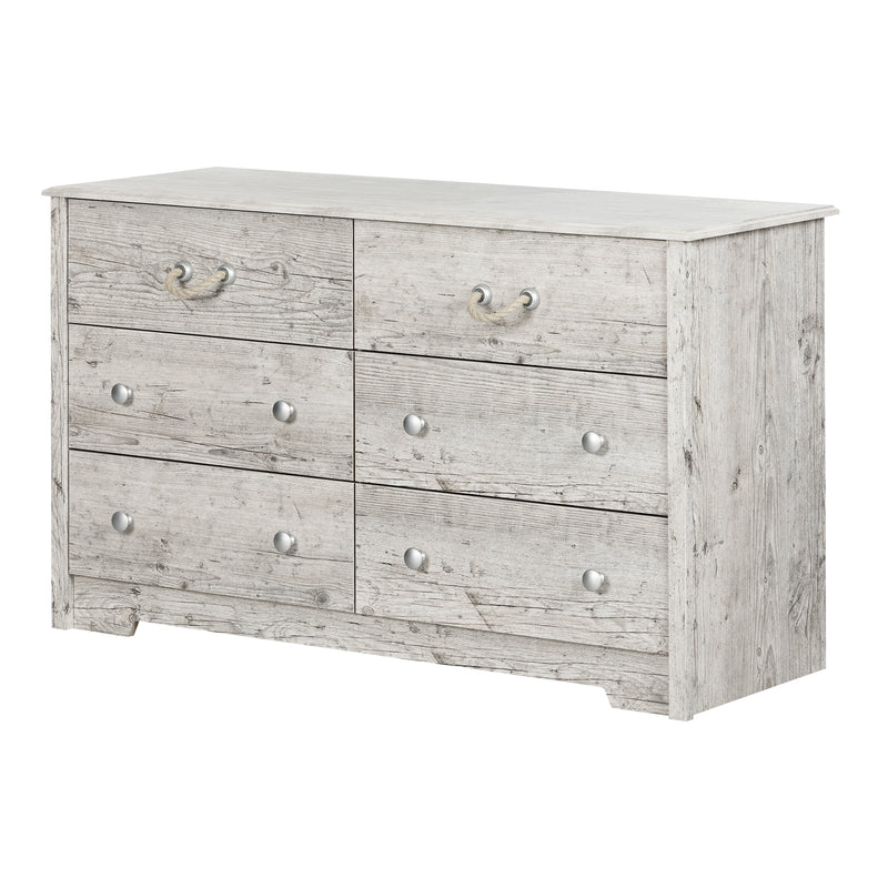 Bureau double 6 tiroirs Aviron - Pin bord de mer