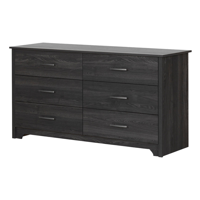 Bureau double 6 tiroirs Fusion - Chêne gris