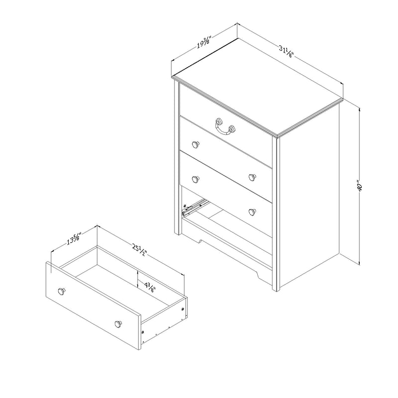 Commode 4 tiroirs Aviron-Pin bord de mer