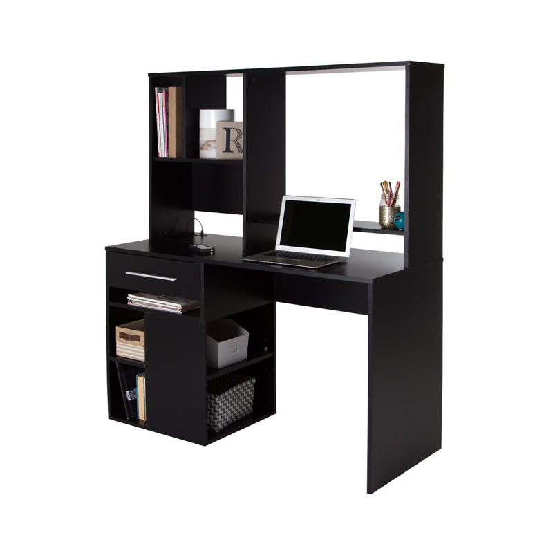 Bureau de travail pour ordinateur Annexe - Noir solide