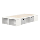 Lit plateforme avec paniers simple 39" Flexible - Blanc solide