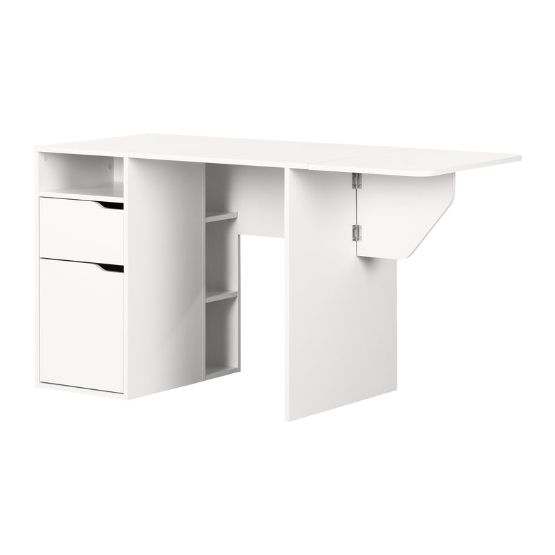 Table de bricolage avec rabat Crea-Blanc solide