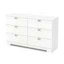 Bureau double 6 tiroirs Reevo - Blanc
