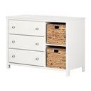 Commode 3 tiroirs avec paniers Balka - Blanc solide