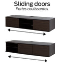 Console média murale 65" Agora - Chocolat et Zebrano