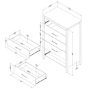 Commode 5 tiroirs Gravity - Érable cendré