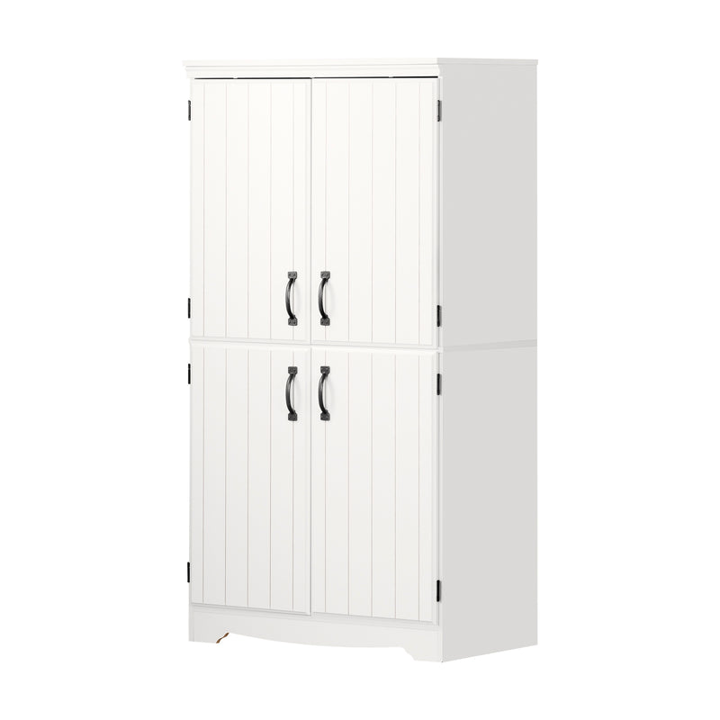 Armoire de rangement avec 4 portes Farnel - Blanc solide