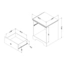 Table de chevet Crystal - Blanc solide