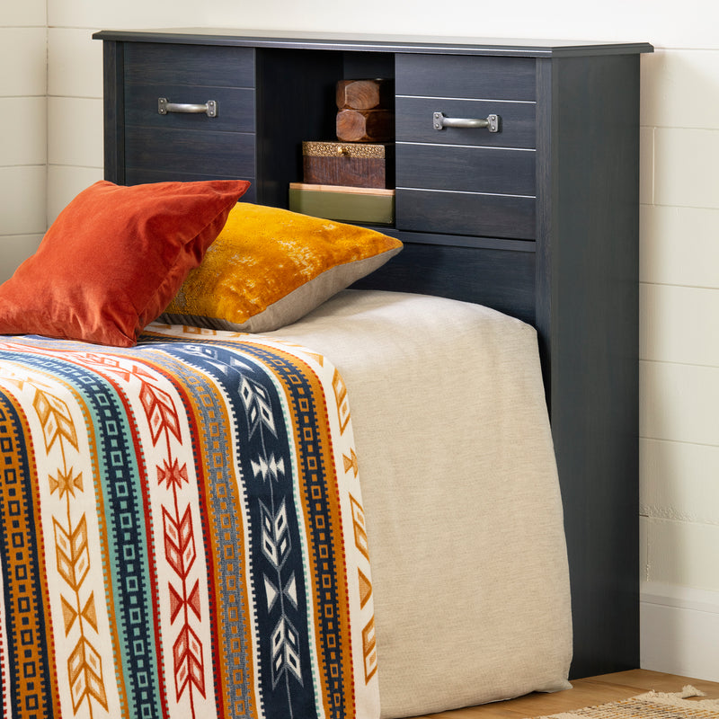 Ulysses - Bookcase headboard with sliding doors - Single -- Myrtille